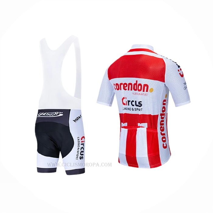 2019 Ropa Ciclismo Corendon Circus Rojo Blanco Mangas Corta y Culotte Corto